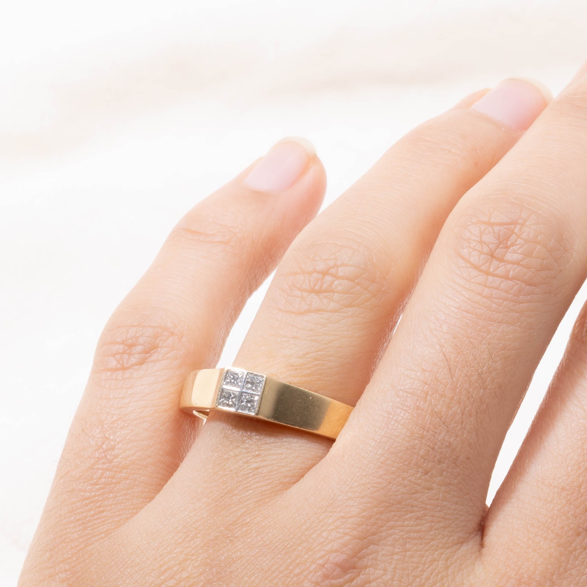 18k Princess Cut Diamond Grid Ring | 0.21ctw | SZ 10