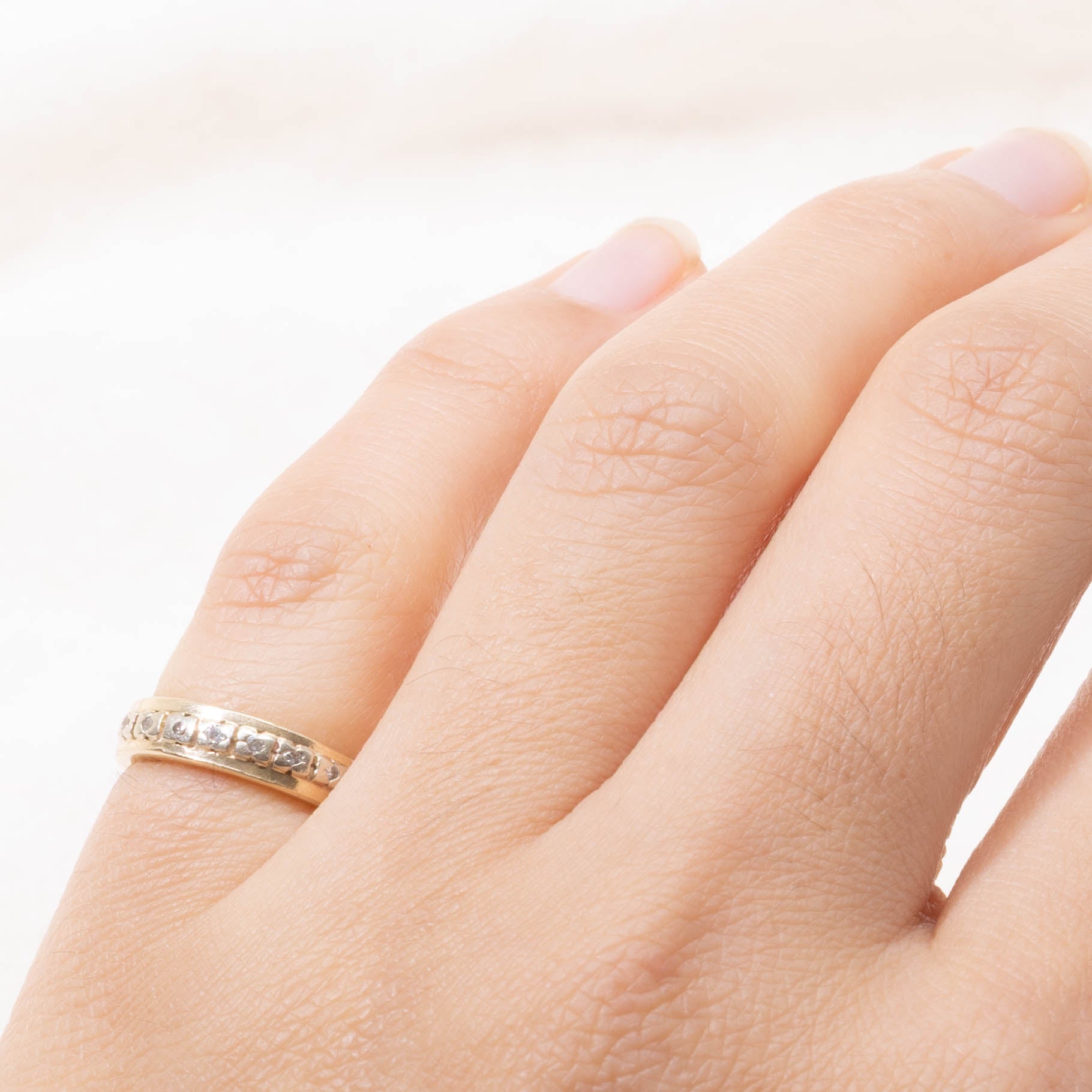 14k Semi Eternity Diamond Band | SZ 3