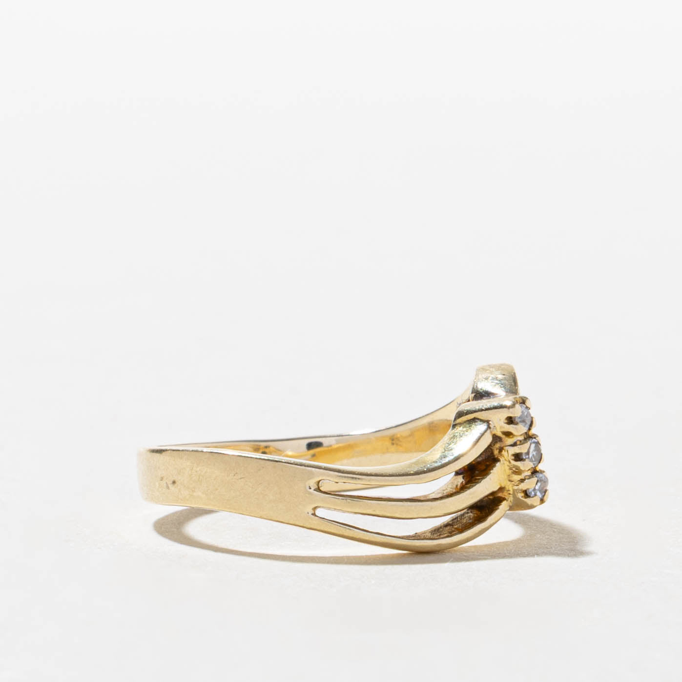 Three Stone Diamond Multi Wave Ring | SZ 5