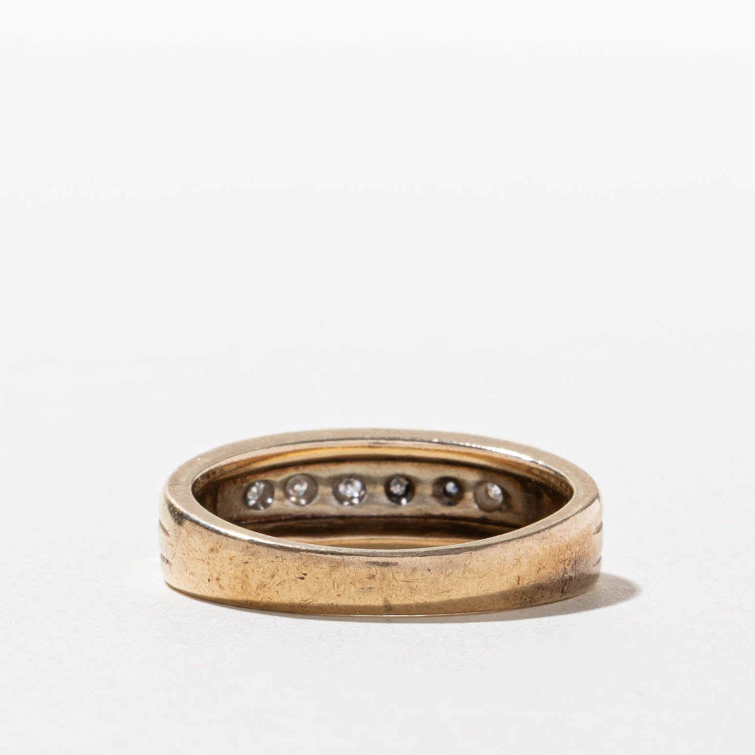 10k Two Tone Gold Semi Eternity Diamond Band | SZ 6.75