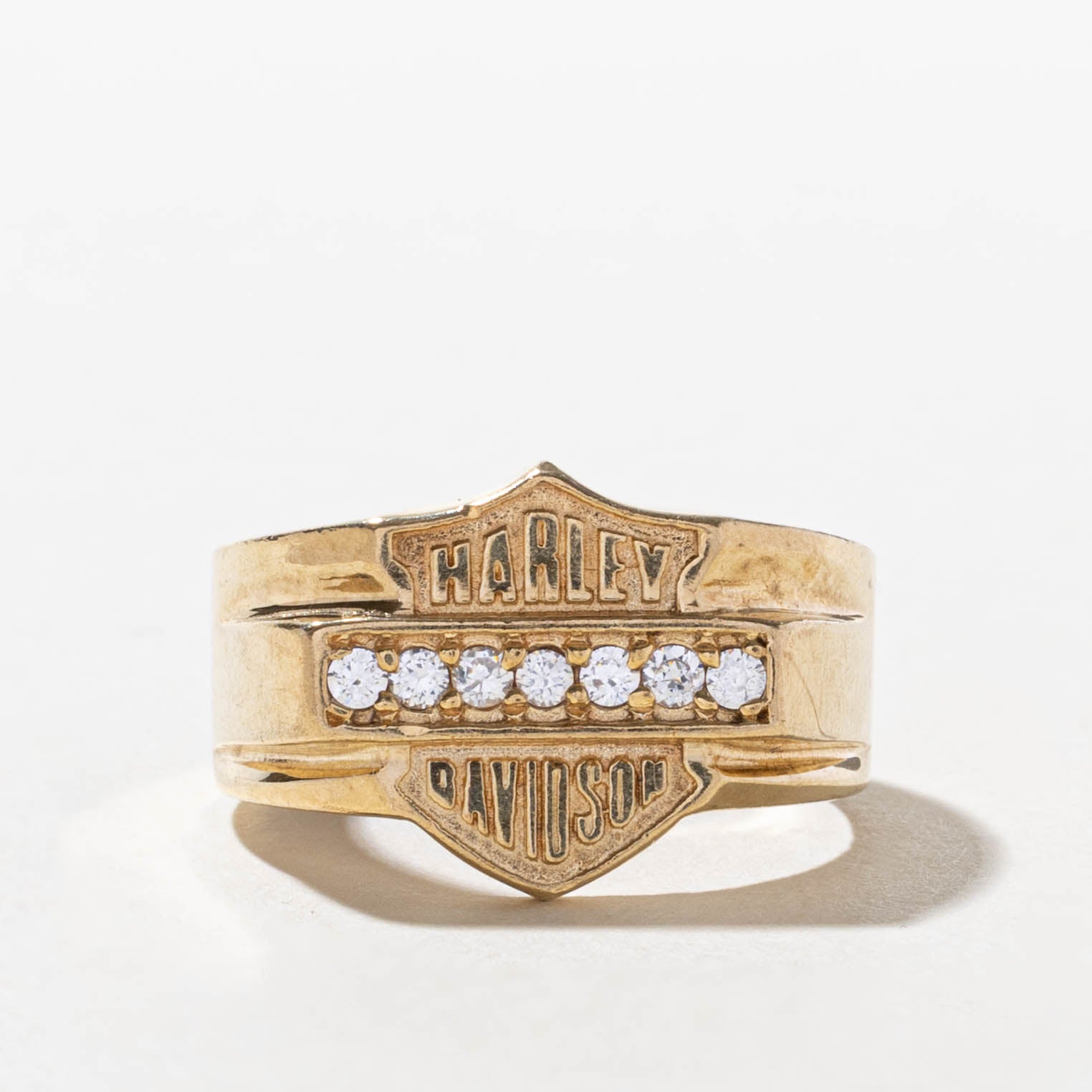'Harley Davidson' 10k Seven Stone Diamond Ring | SZ 10