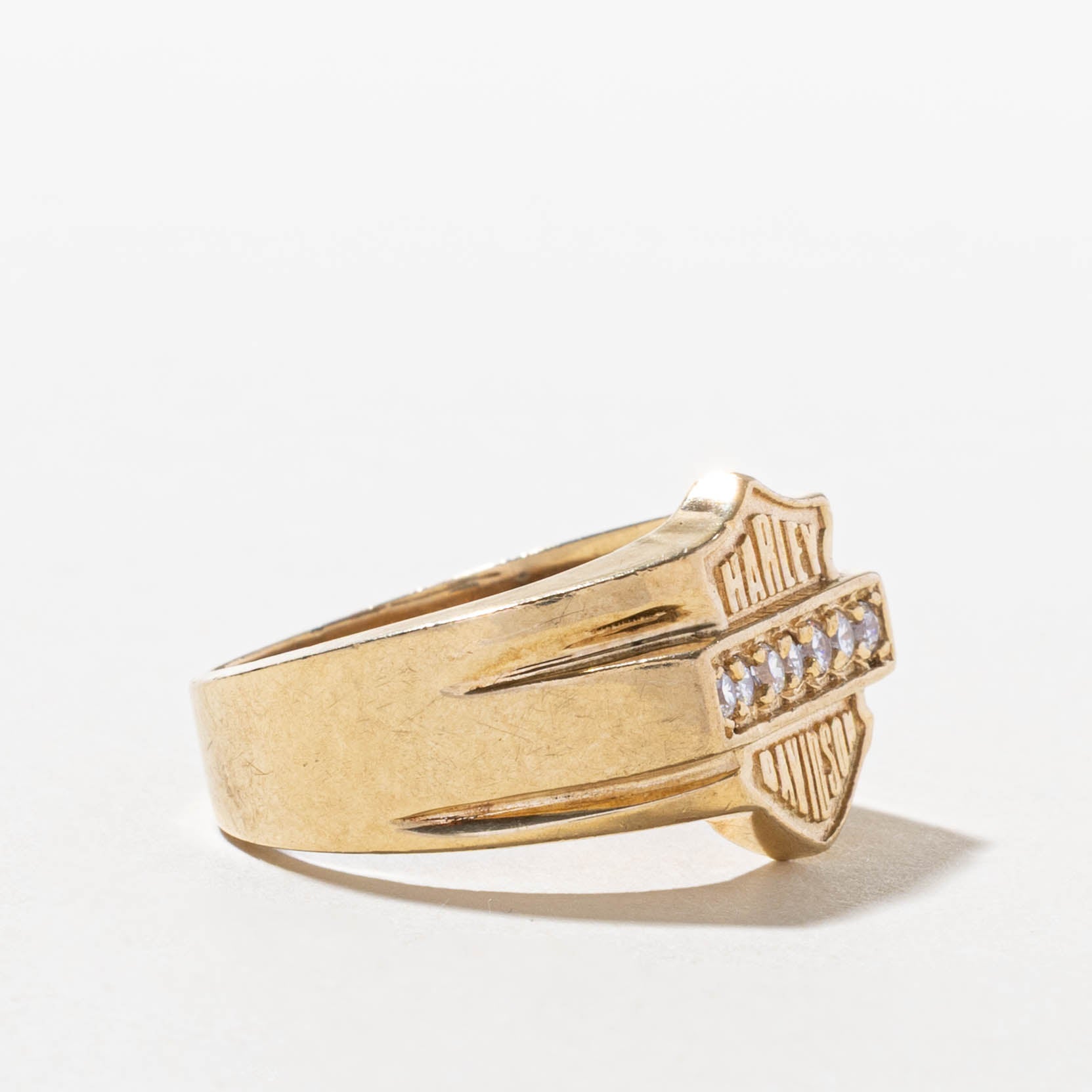 'Harley Davidson' 10k Seven Stone Diamond Ring | SZ 10