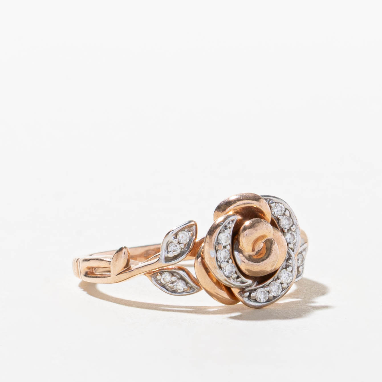 10k Diamond Enchanted Rose Ring | SZ 6.25