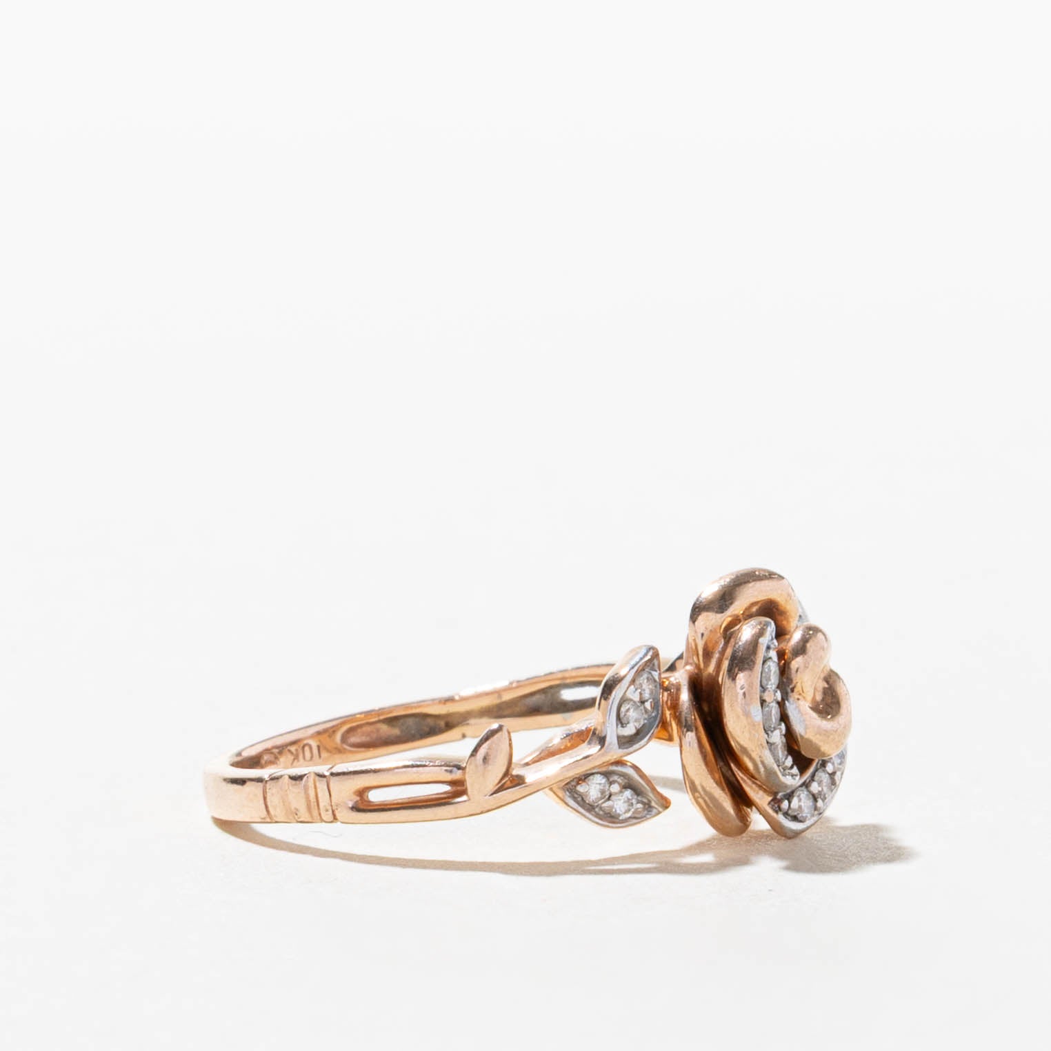 10k Diamond Enchanted Rose Ring | SZ 6.25