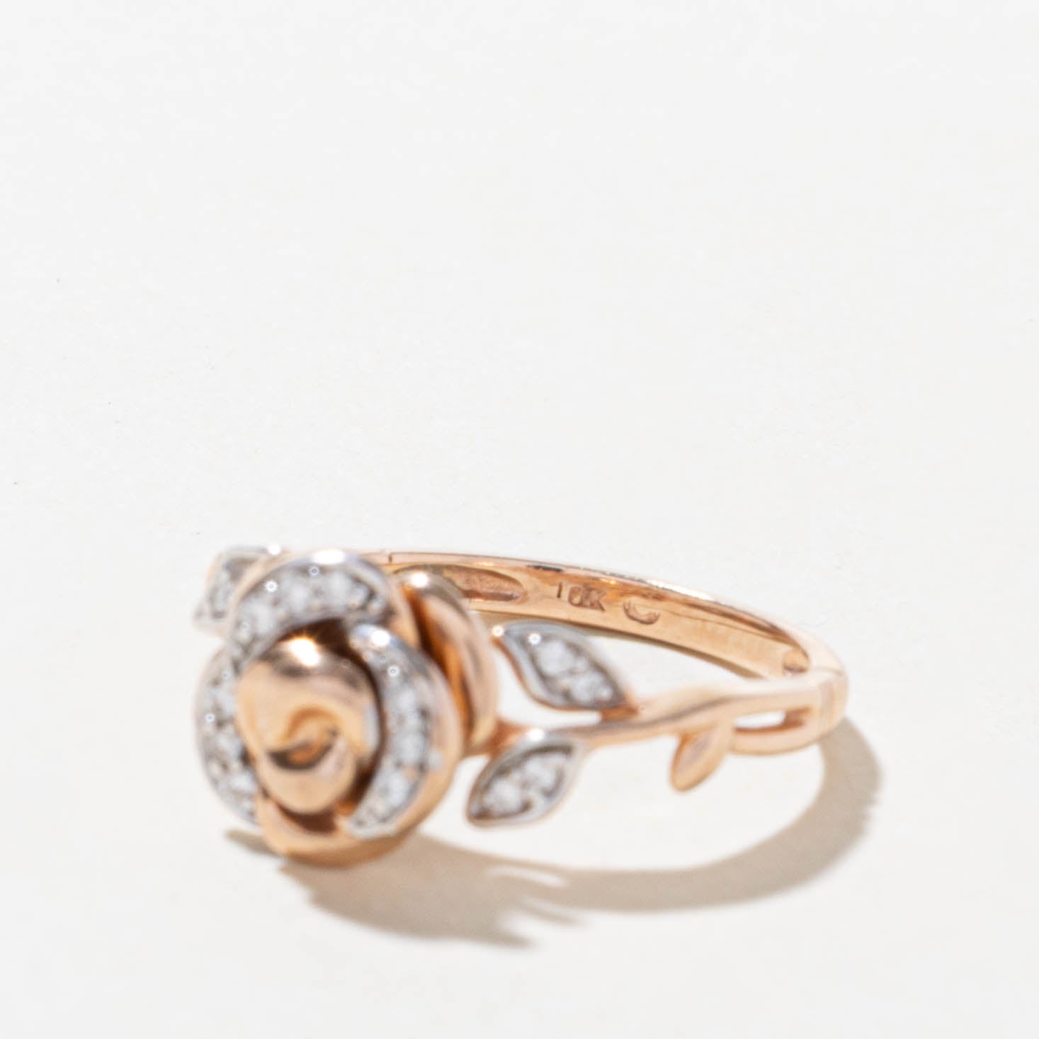 10k Diamond Enchanted Rose Ring | SZ 6.25