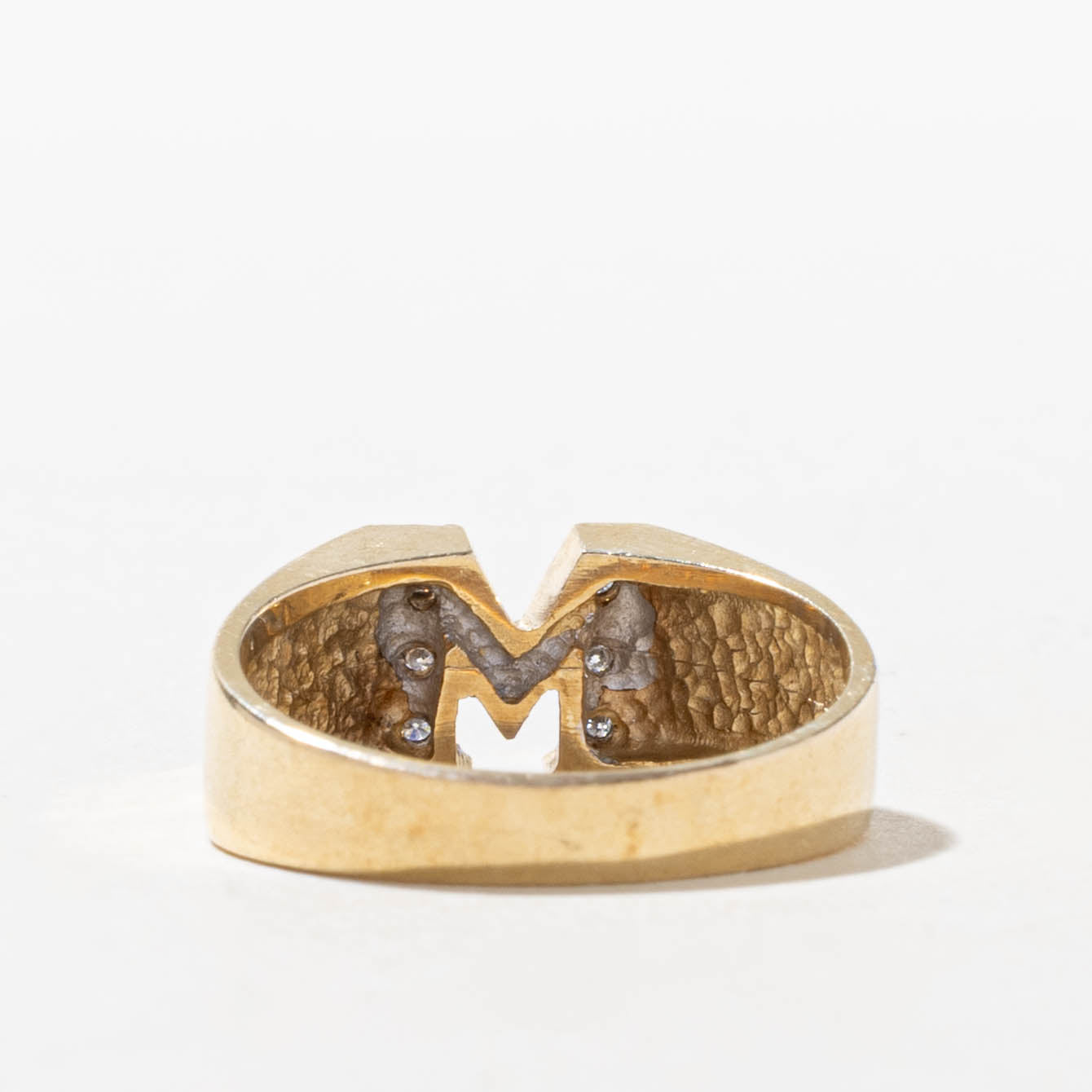 10k Diamond "M" Initial Ring | SZ 7