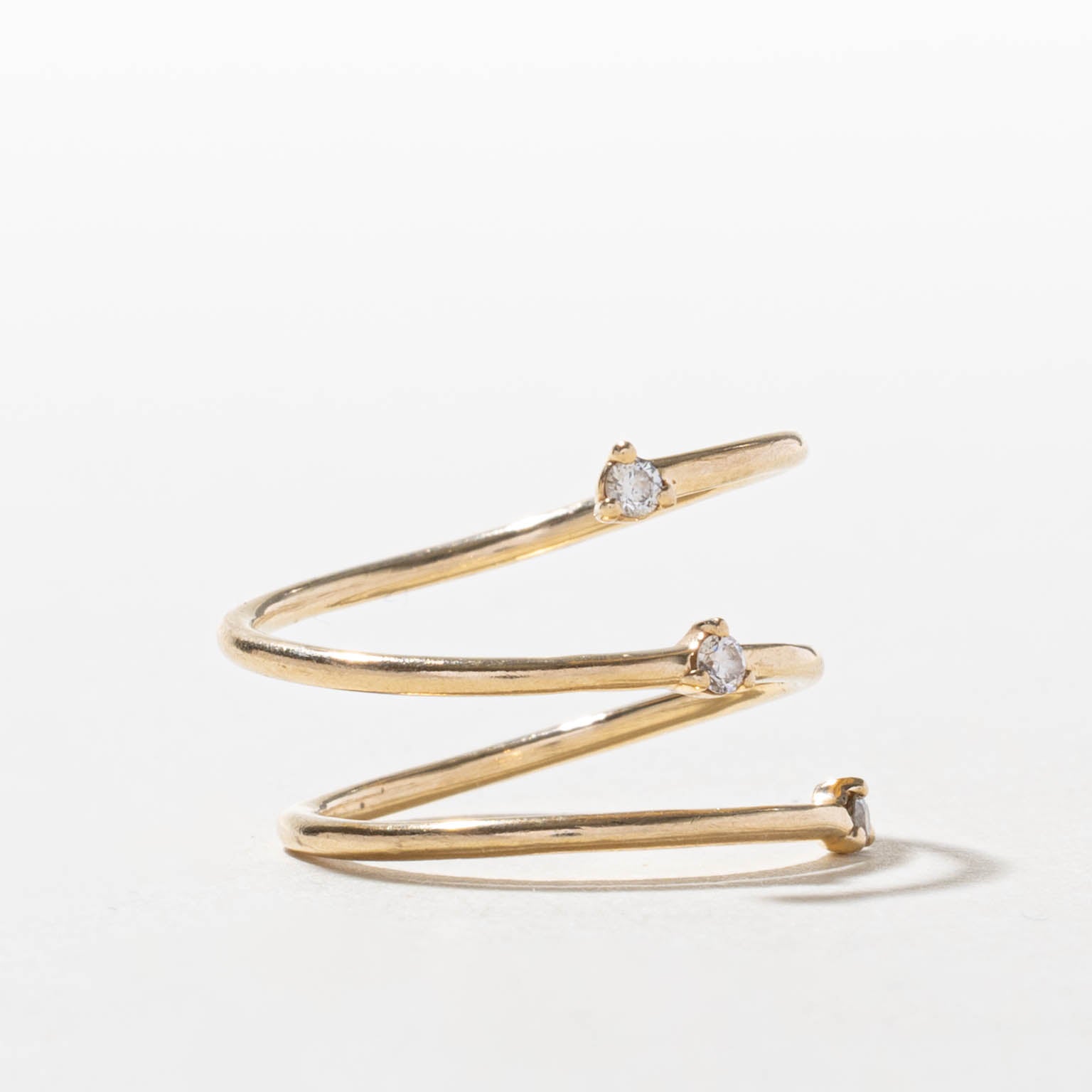 10k Diamond Spiral Wrap Ring | SZ 6.75