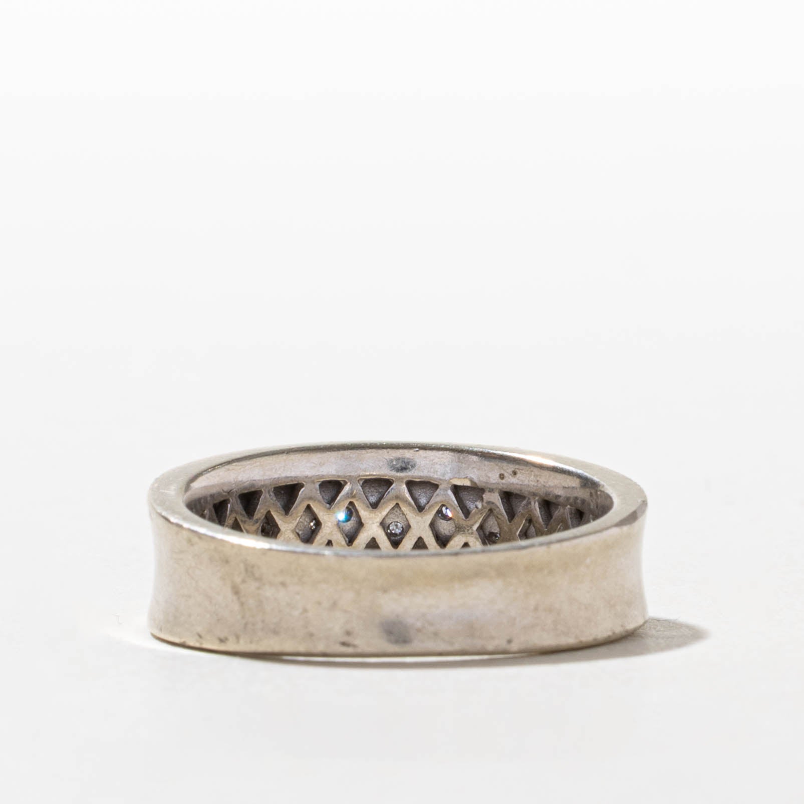 10k Semi Eternity Diamond Zigzag Design Band | SZ 10