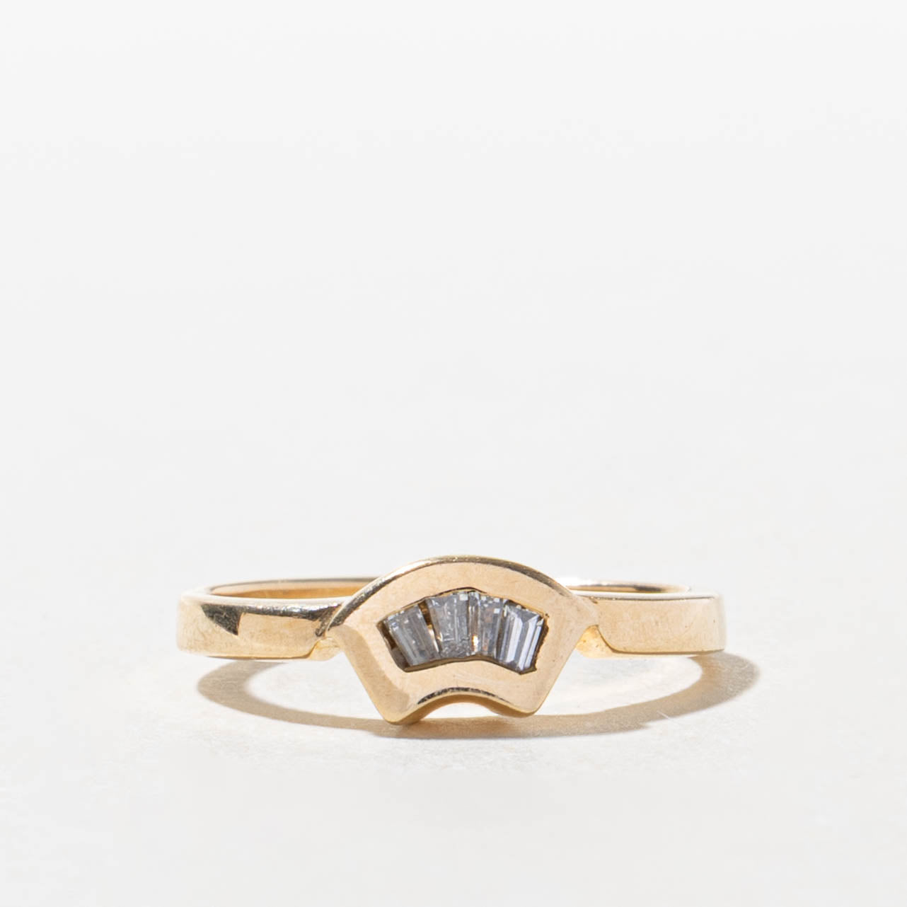 14k Baguette Diamond Geometric Ring | SZ 4.25