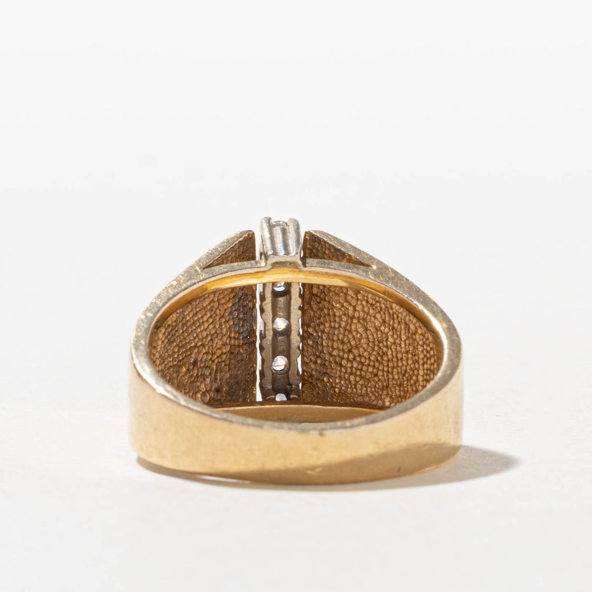 ‘Birks’ 14k Diamond Column Ring | SZ 5.75