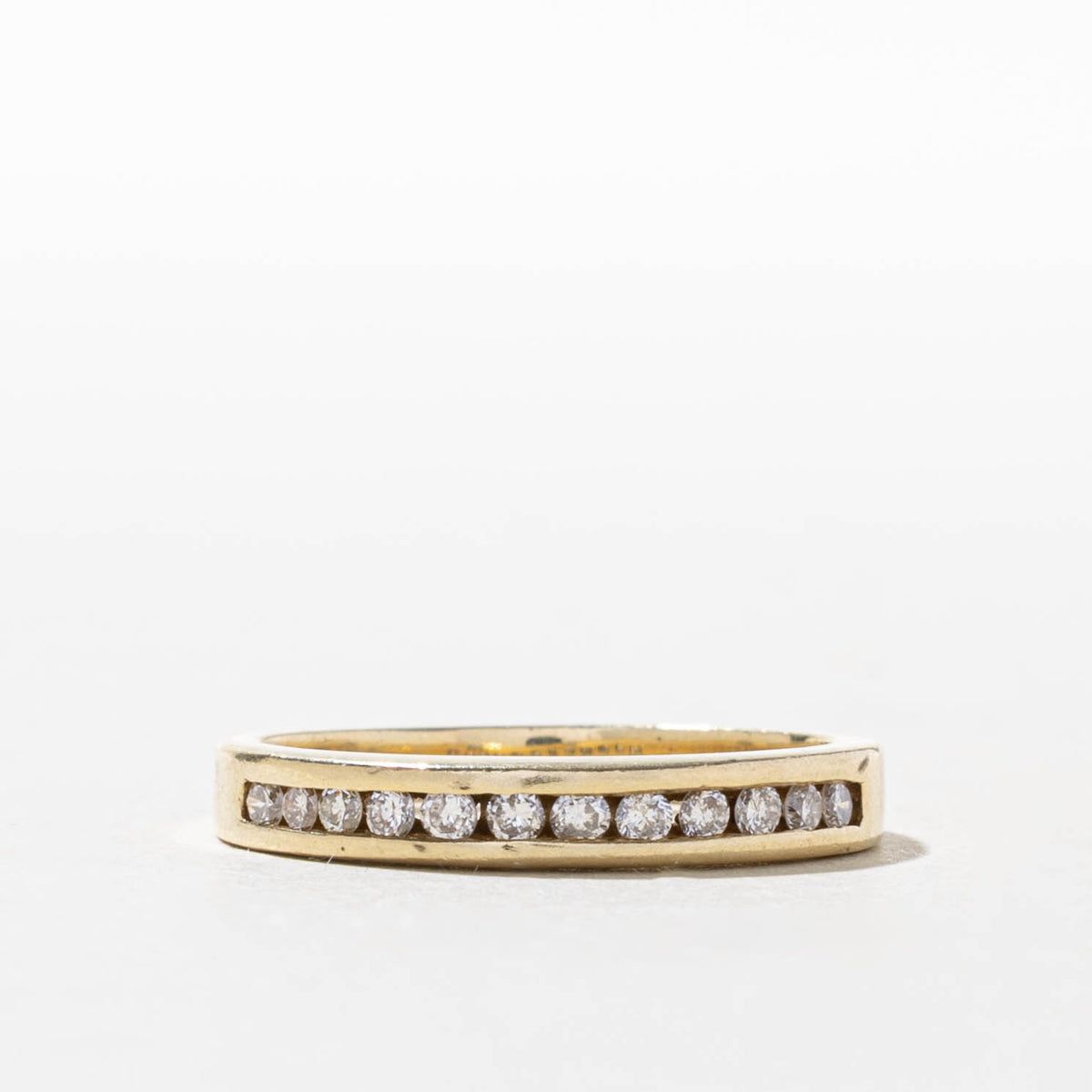 14k Channel Set Semi Eternity Diamond Band | SZ 7.5