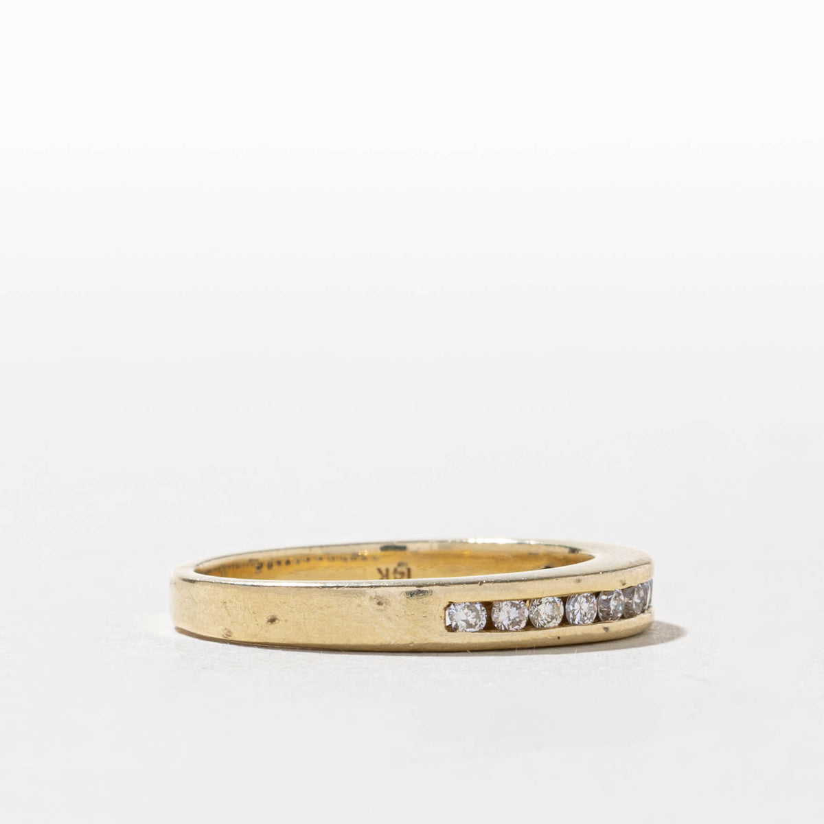 14k Channel Set Semi Eternity Diamond Band | SZ 7.5