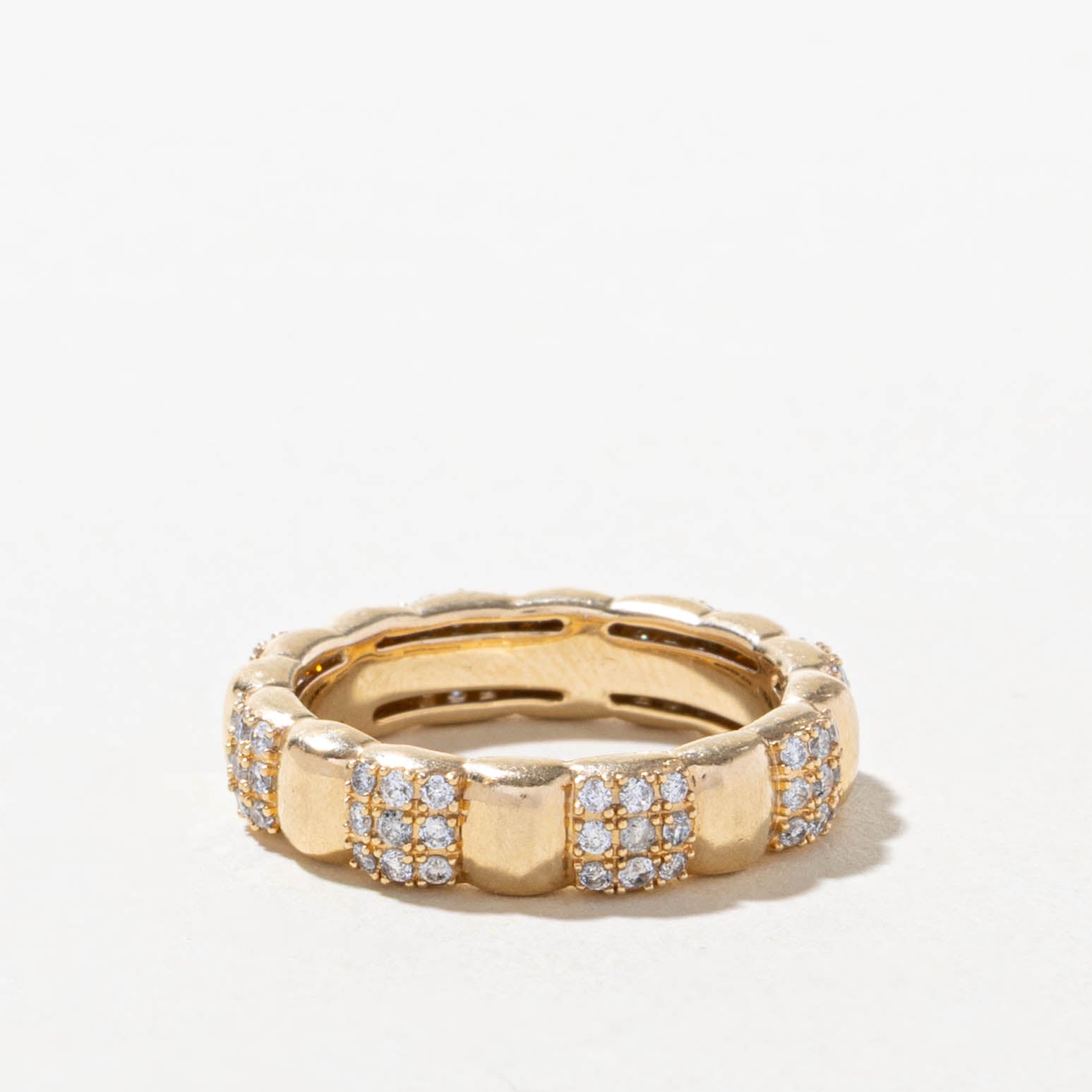 'Mejuri' Pavé Diamond Soft Charlotte Ring | SZ 6