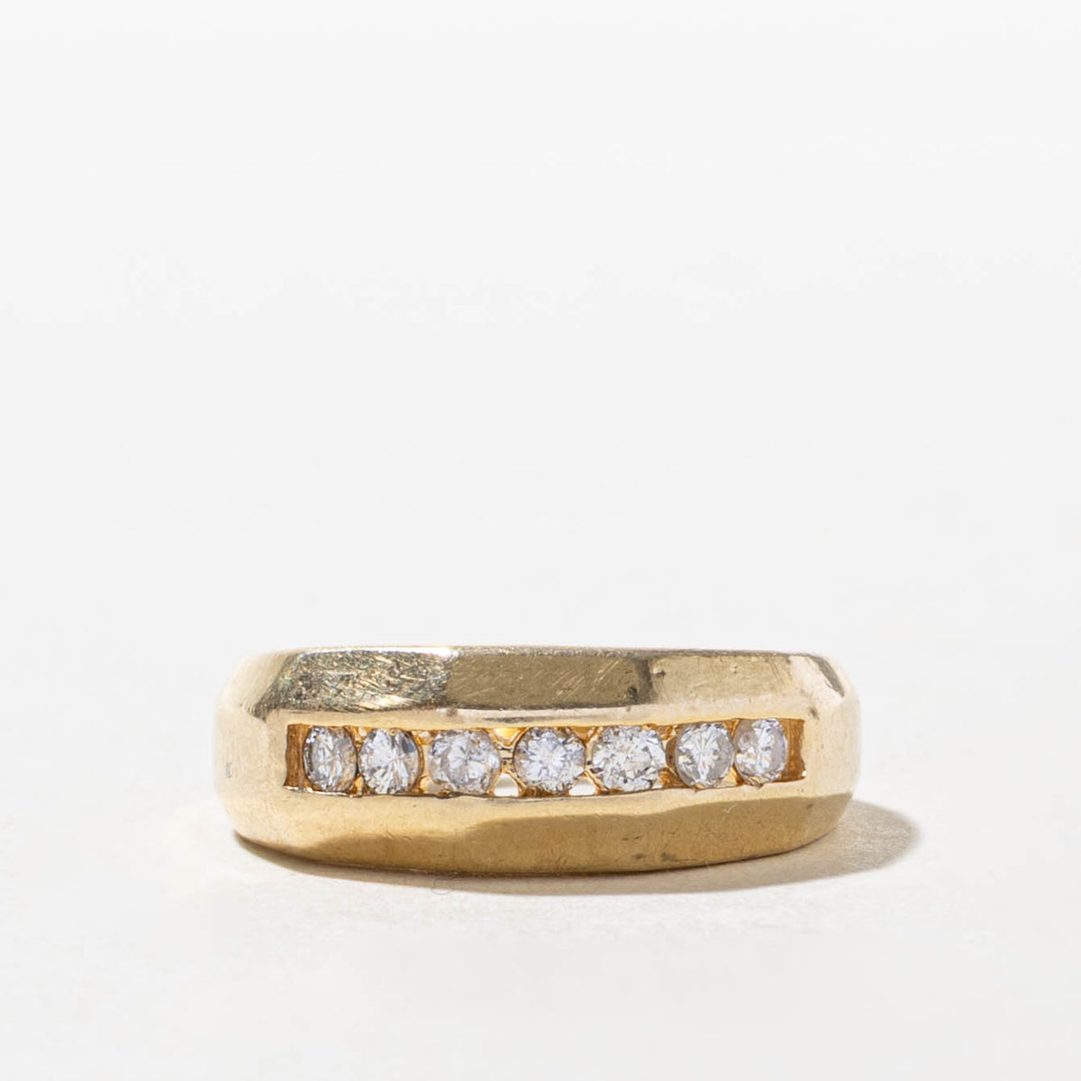 14k Channel Set Semi Eternity Diamond Band | SZ 5