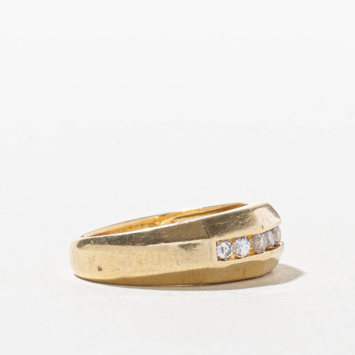 14k Channel Set Semi Eternity Diamond Band | SZ 5