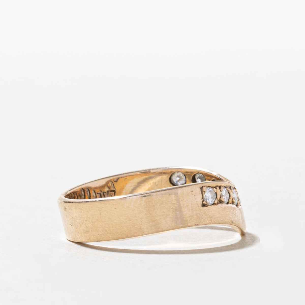 14k Semi Eternity Diamond Contour Band | SZ 5.75