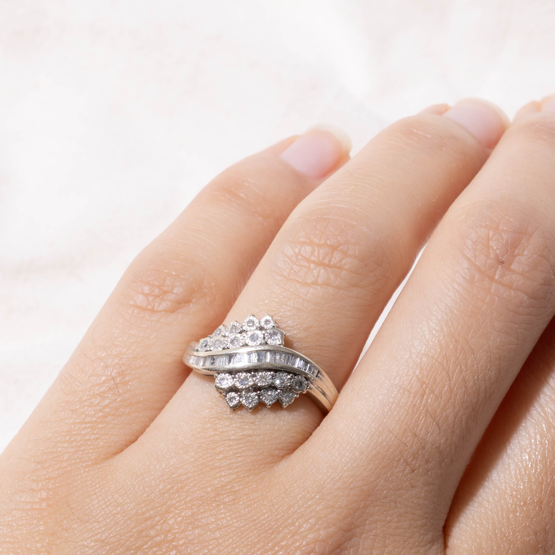 10k Diamond Cluster Wave Ring | SZ 6.25