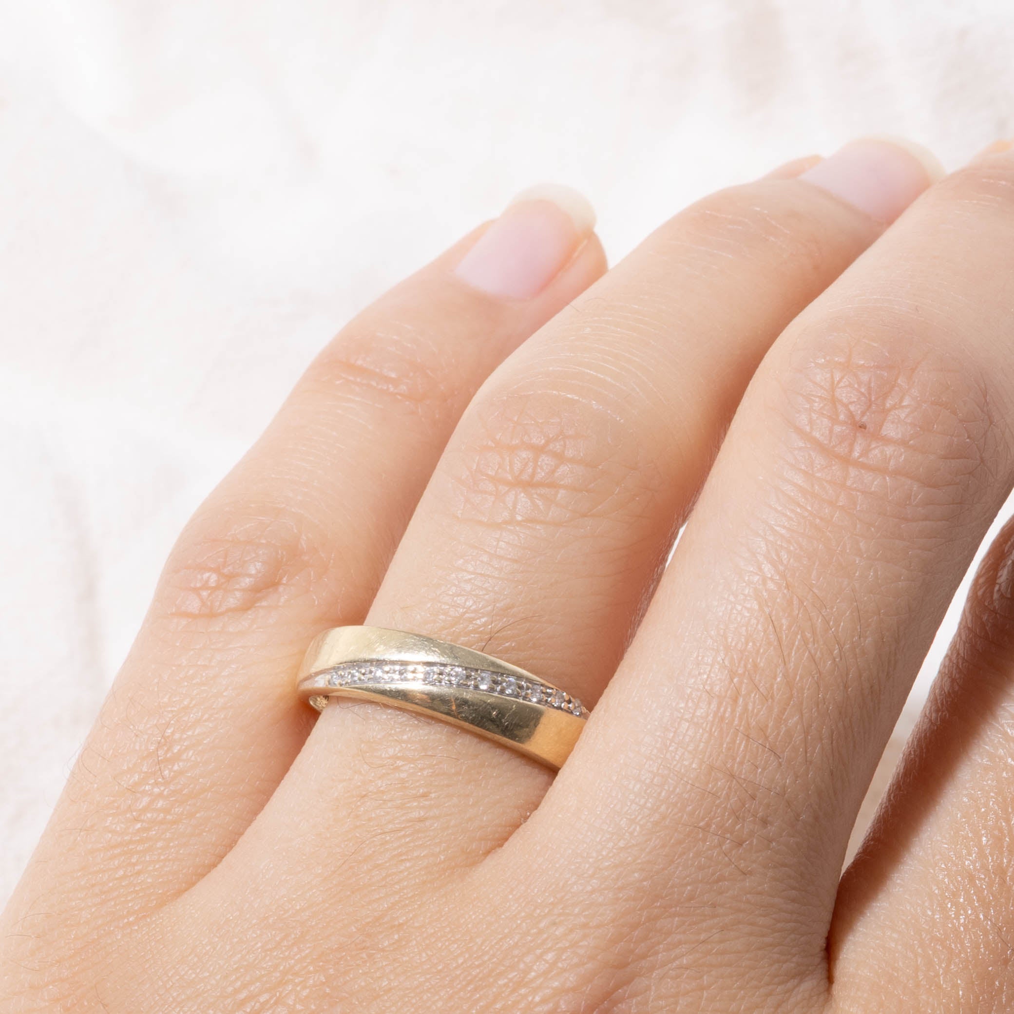 10k Semi Eternity Diagonal Set Diamond Band | SZ 8.75