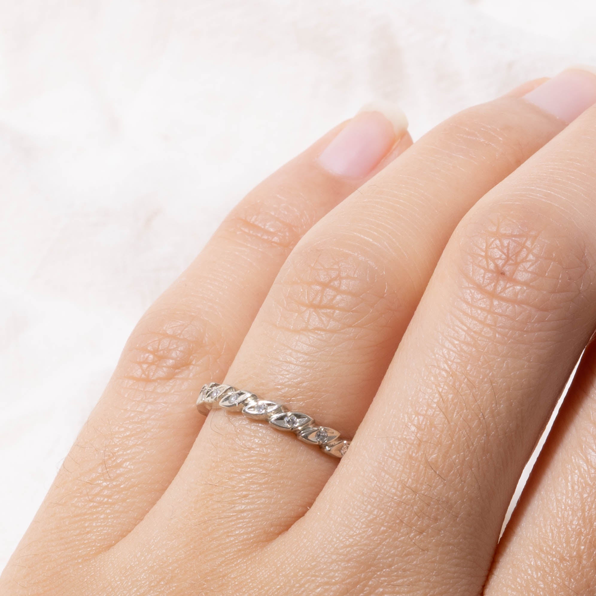 14k Eternity Diamond Marquise Patterned Band | 2.60mm | SZ 6.5