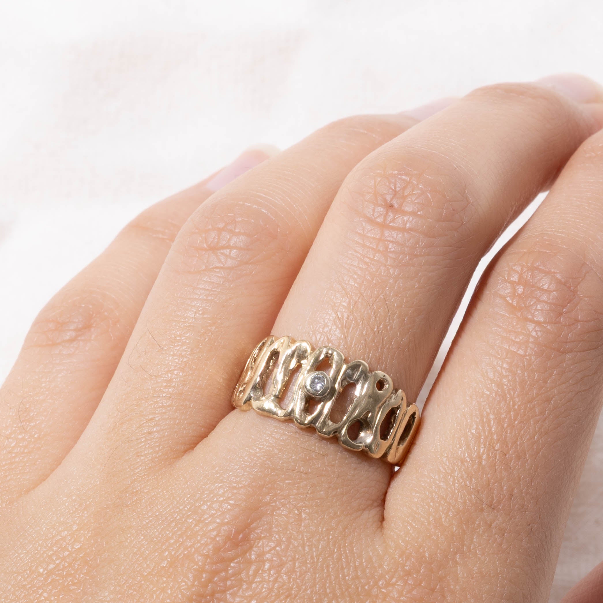 14k Diamond Openwork Ring | SZ 7.75