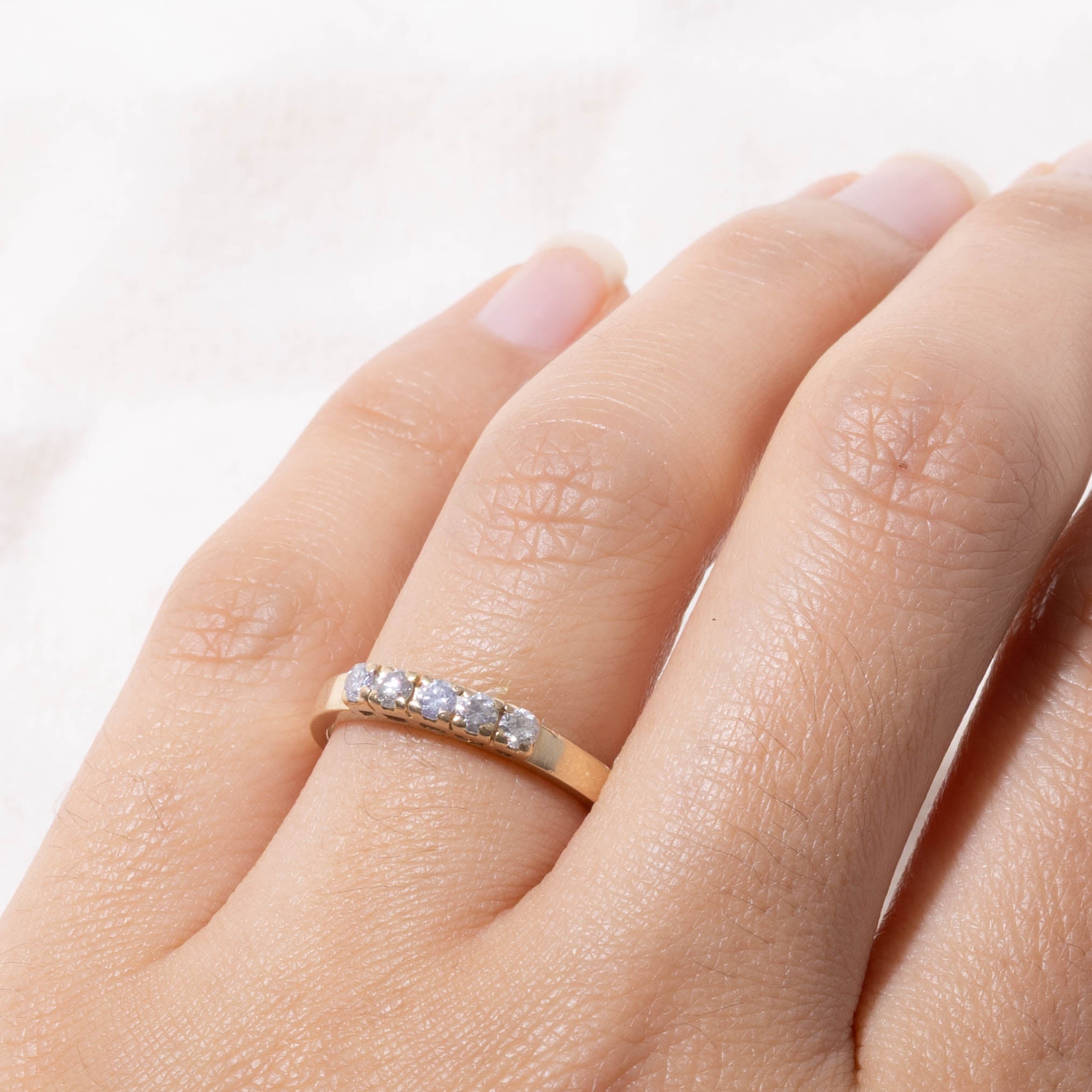 14k Five Stone Diamond Band | SZ 6.75