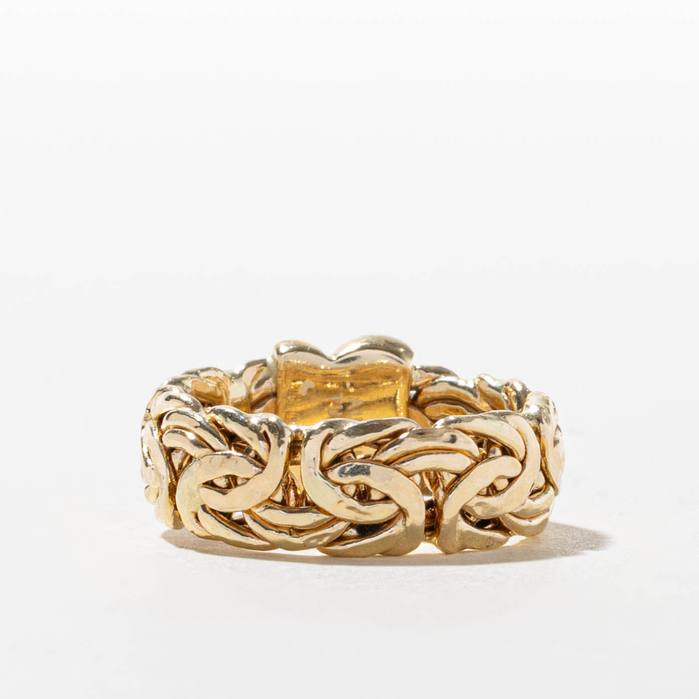 14k Diamond Accented Byzantine Chain Ring | SZ 6.75