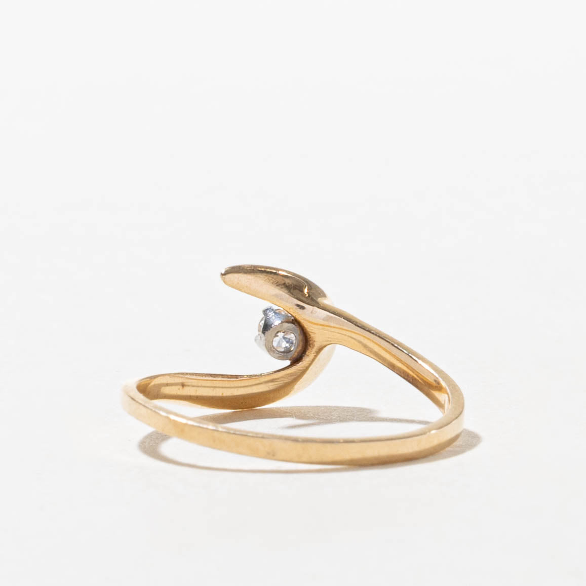 14k Diamond Crescent Abstract Ring | SZ 5.5