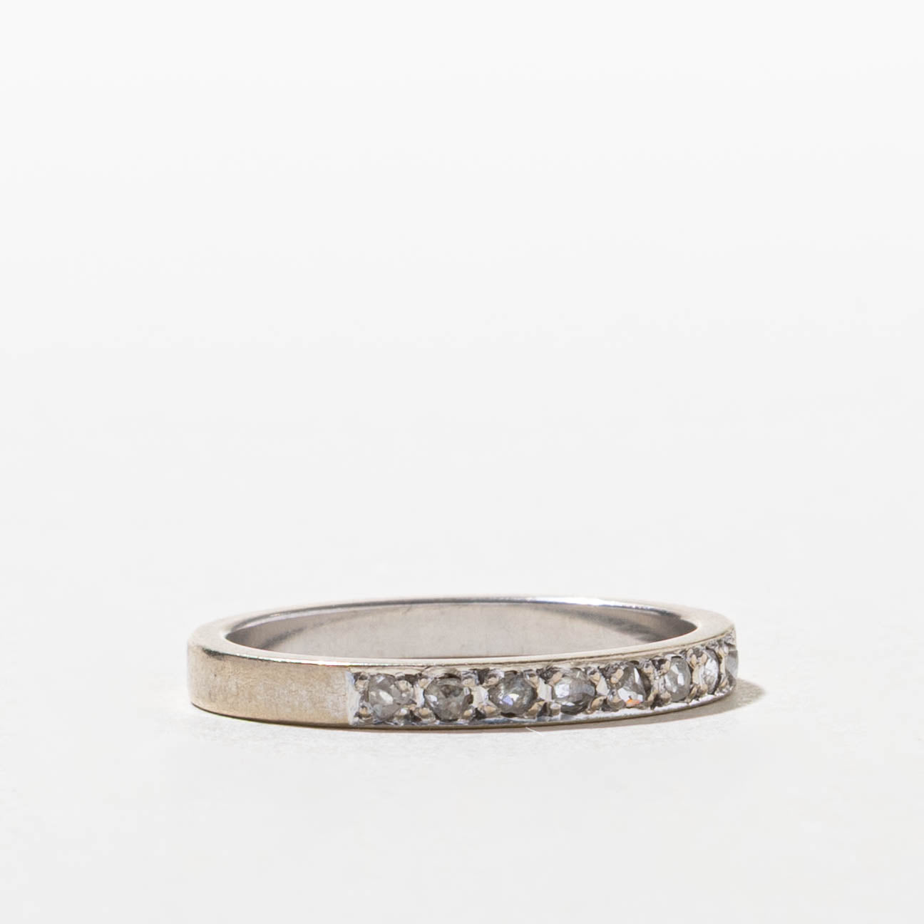9k Semi Eternity Rose Cut Diamond Band | SZ 7.5