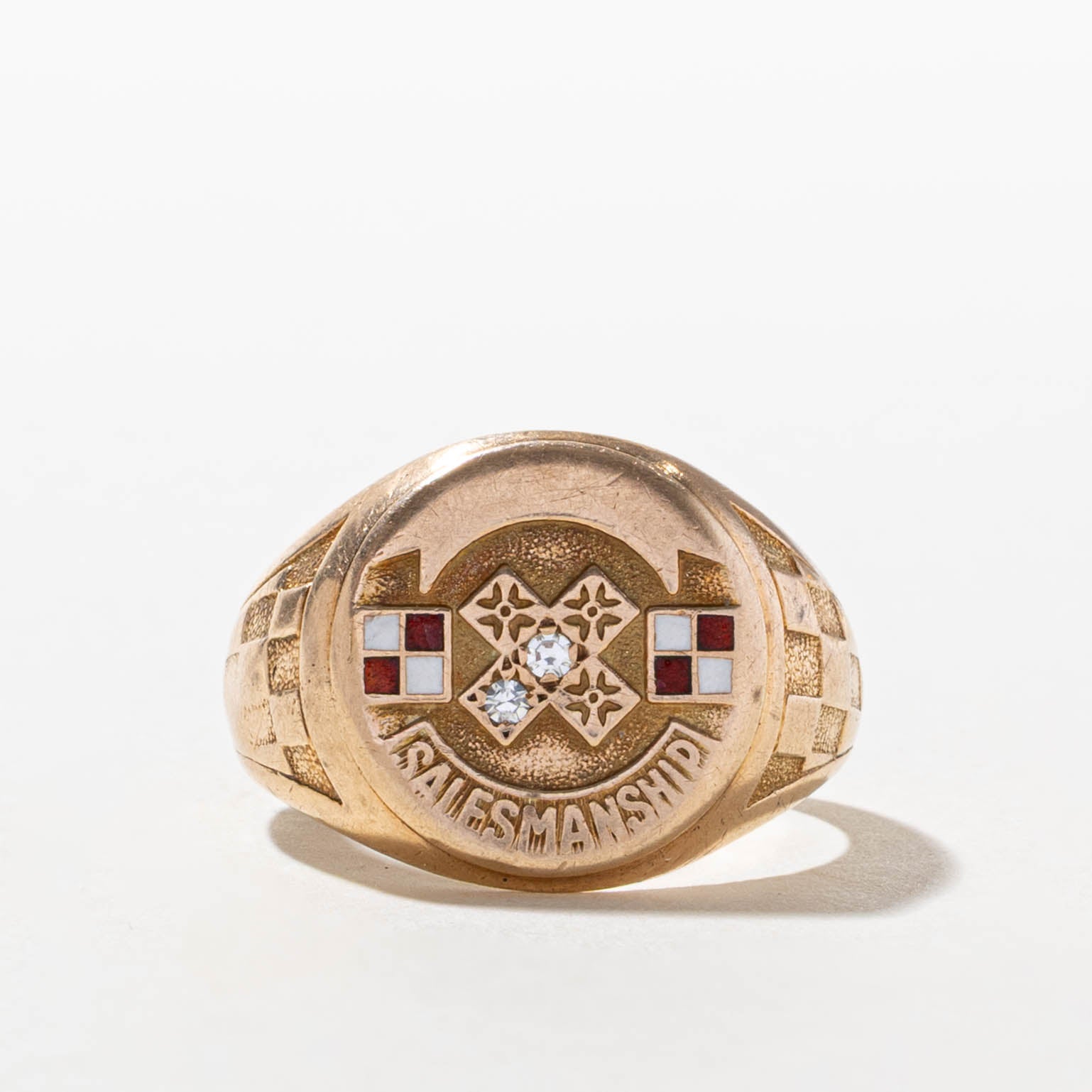 'Birks' 10k Diamond "Salesmanship" Signet Ring | SZ