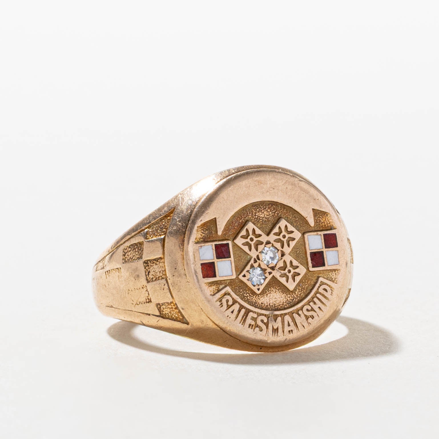 'Birks' 10k Diamond "Salesmanship" Signet Ring | SZ