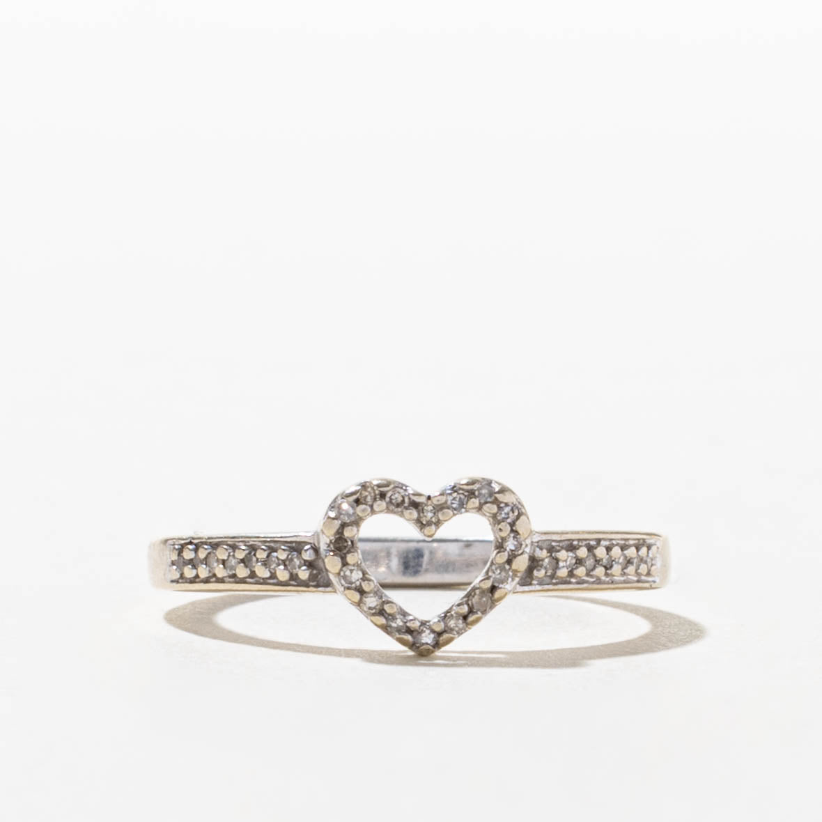 10k Diamond Open Heart Ring | SZ 7