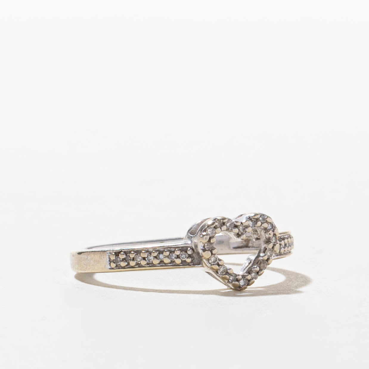 10k Diamond Open Heart Ring | SZ 7