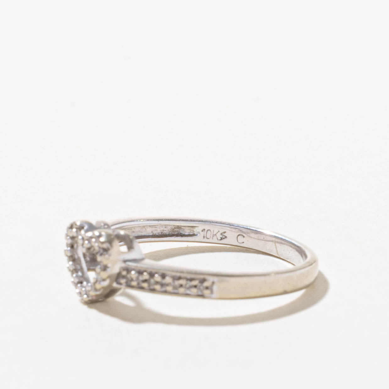 10k Diamond Open Heart Ring | SZ 7