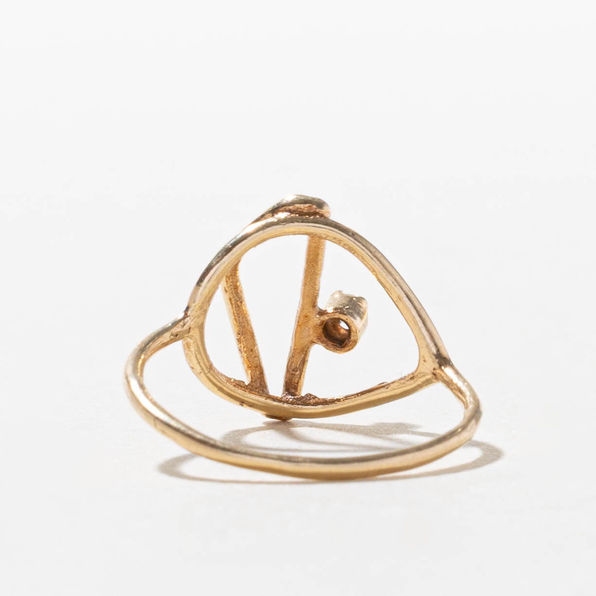 10k Diamond Geometric Abstract Ring | SZ 5.25