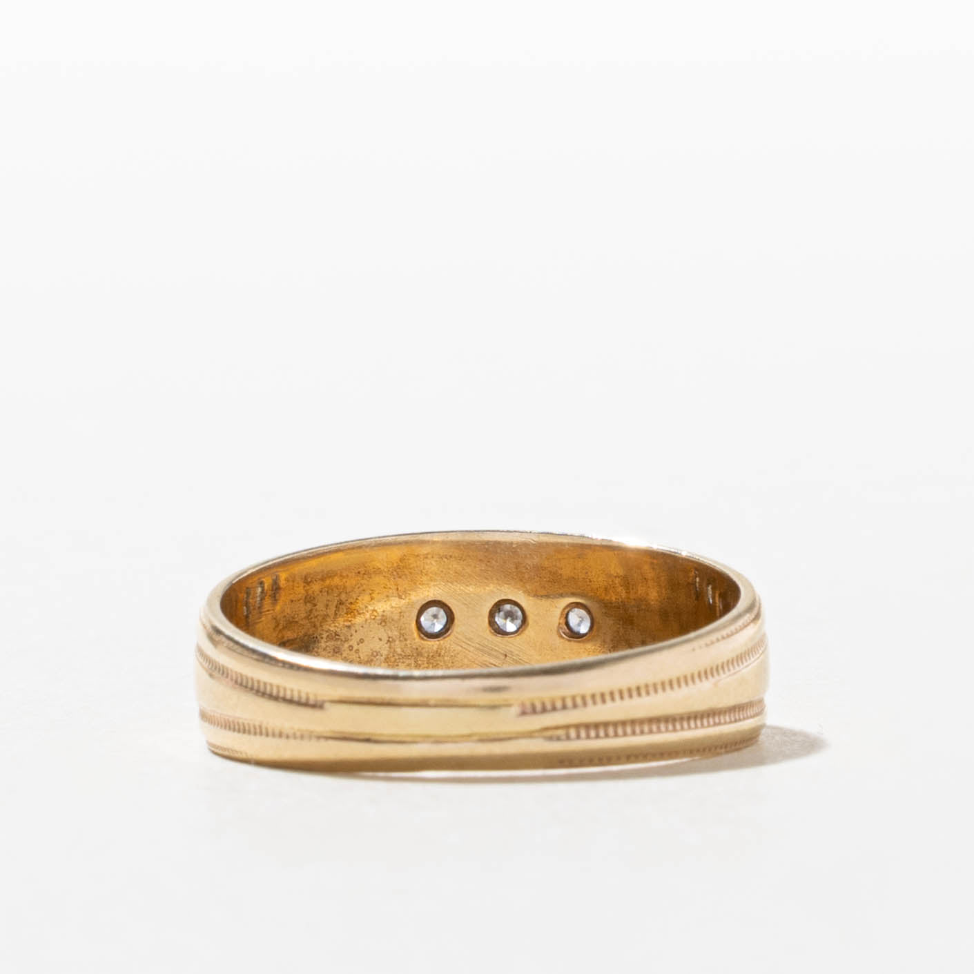 10k Star Set Diamond Milgrain Band | SZ 8.25