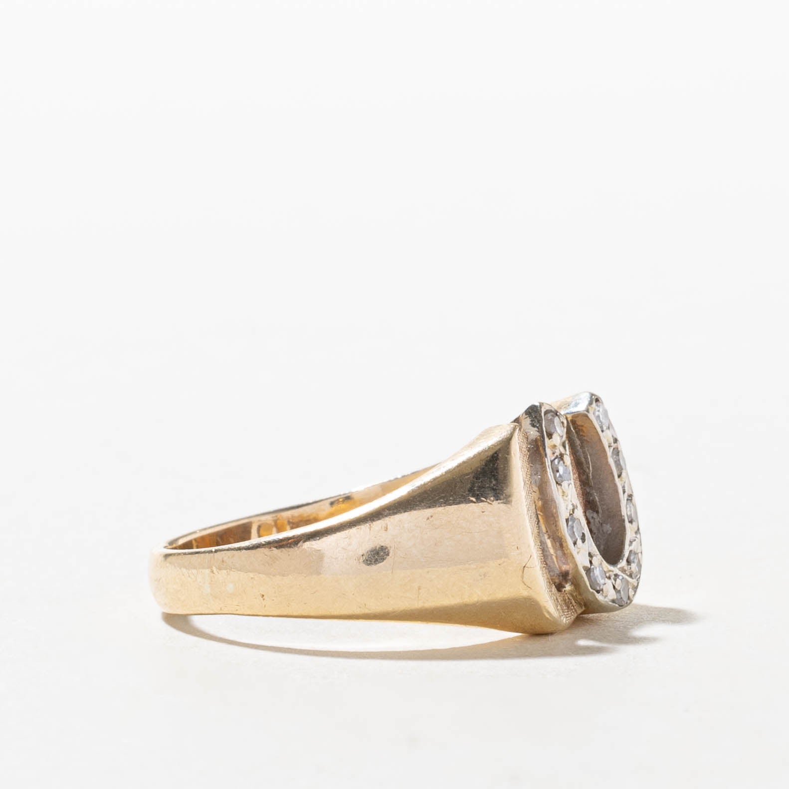 10k Diamond Double Horseshoe Ring | SZ 9.75