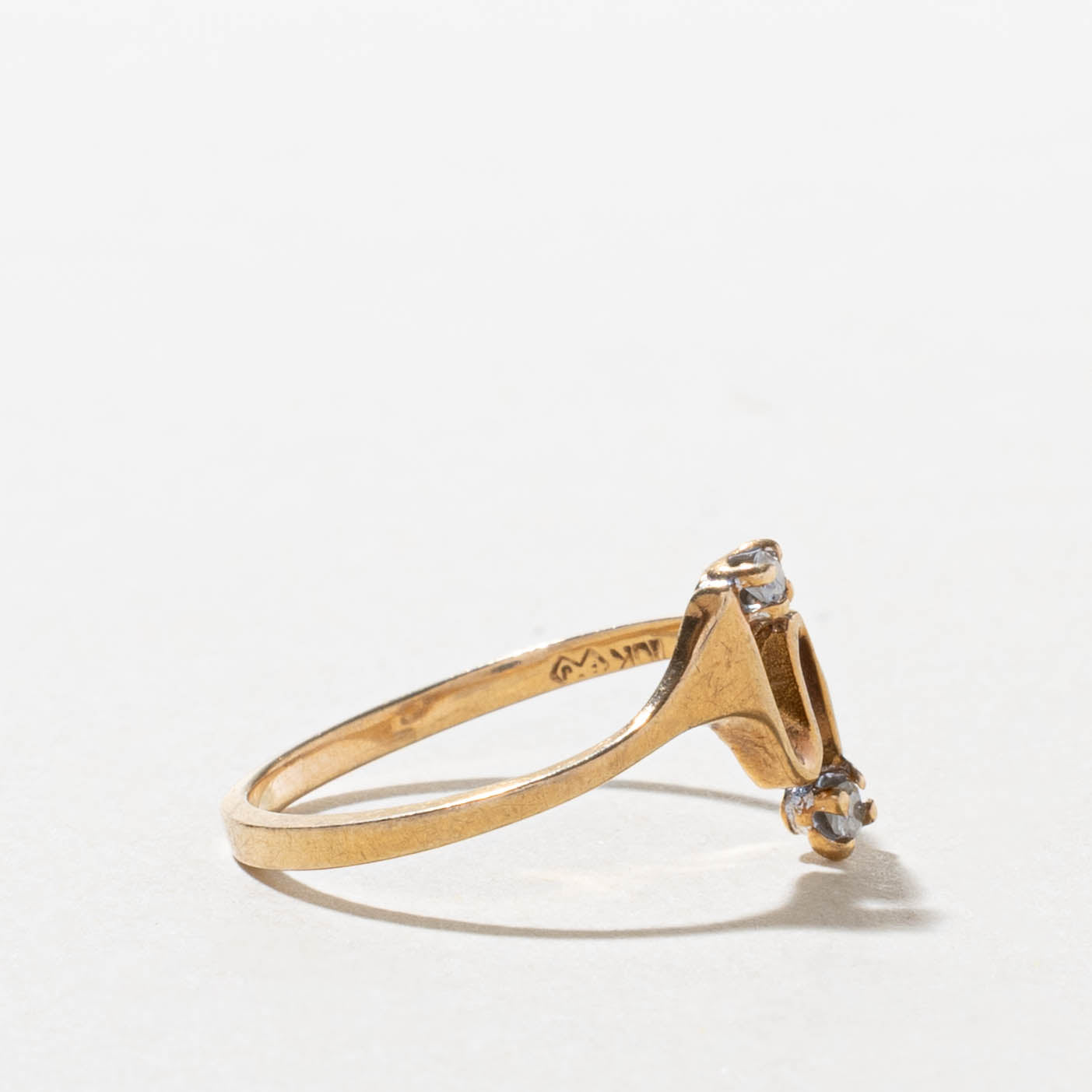 10k Two Stone Diamond Swirl Abstract Ring | SZ 6.25