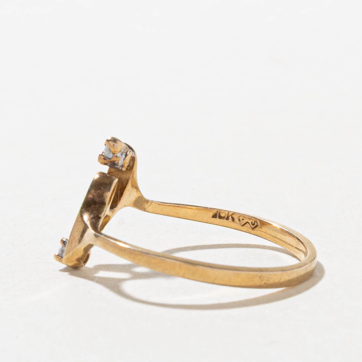 10k Two Stone Diamond Swirl Abstract Ring | SZ 6.25
