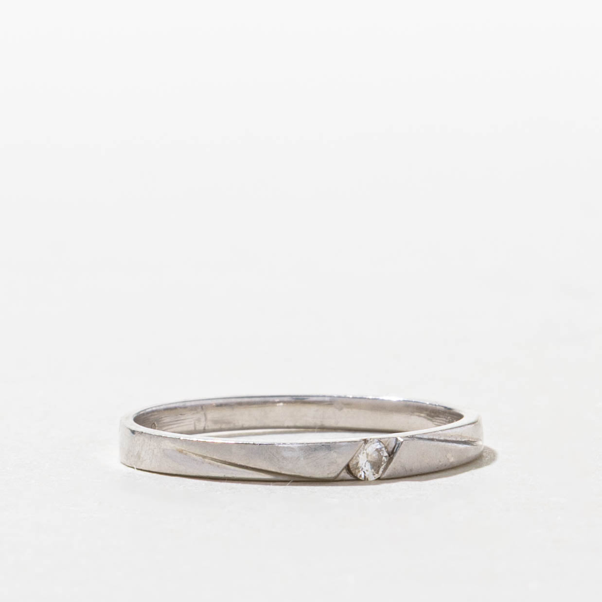 Platinum Tension Set Diamond Band | SZ 6.25