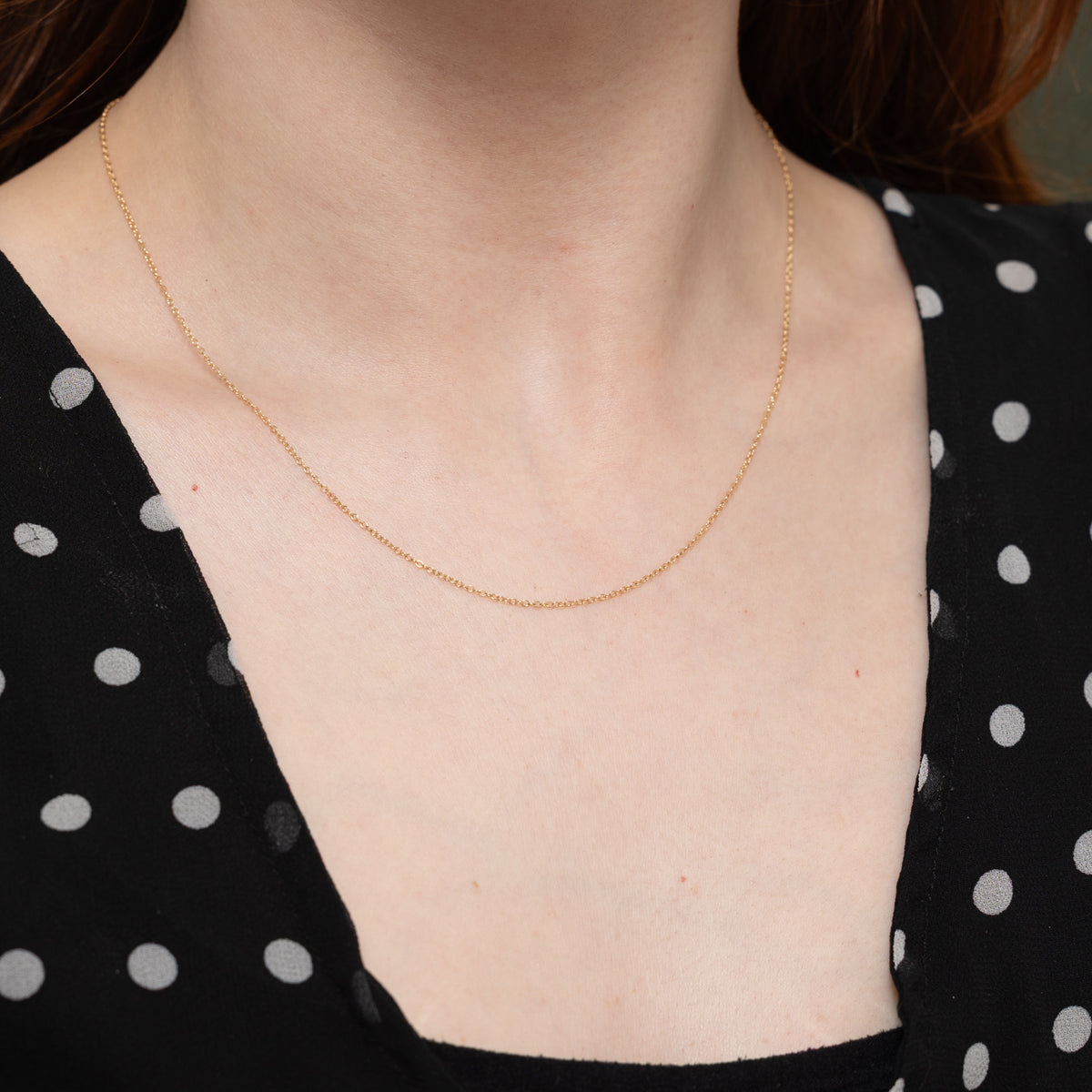 14k Yellow Gold Cable Link Chain | 1.15mm | 18"
