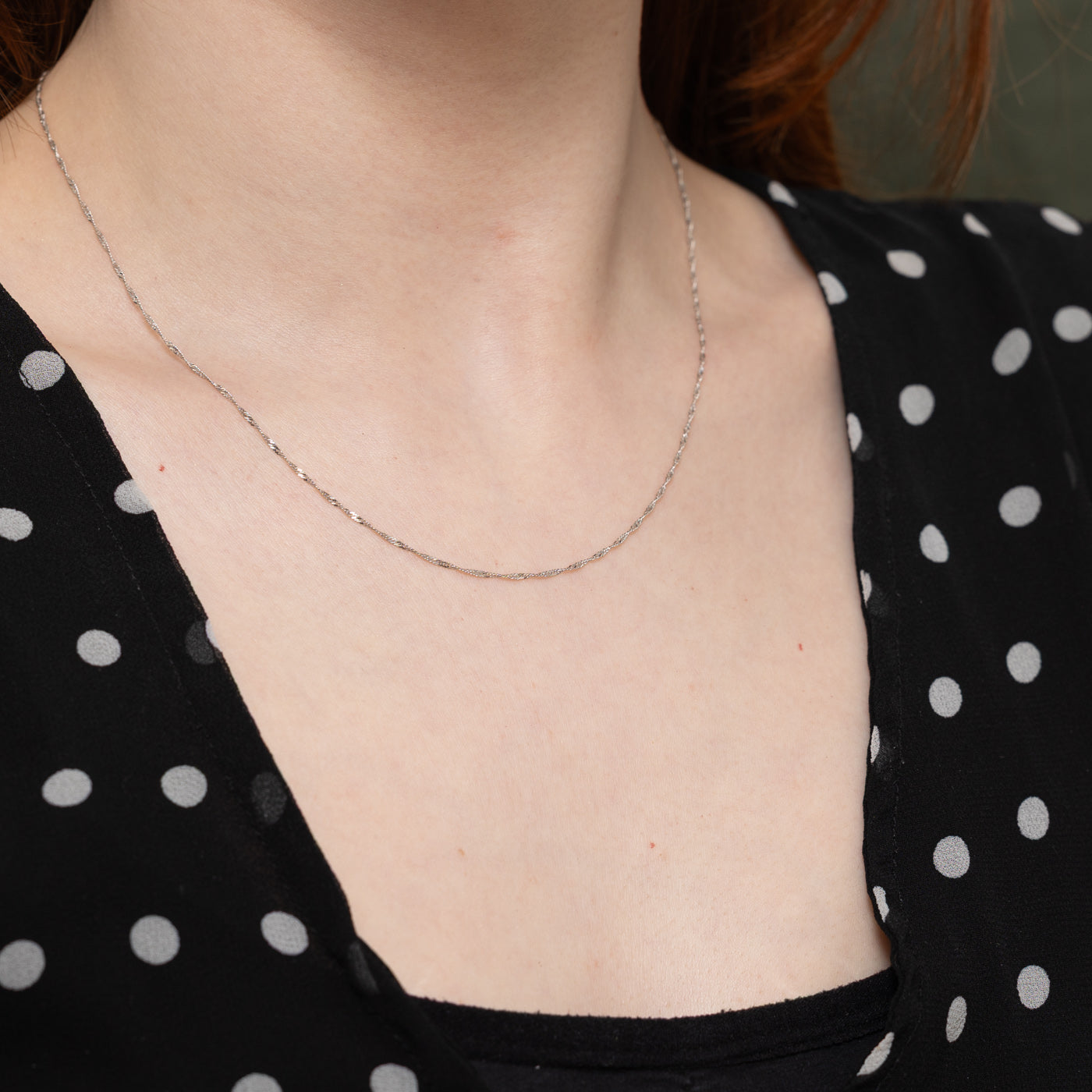 10k White Gold Singapore Chain | 1.1mm | 18"