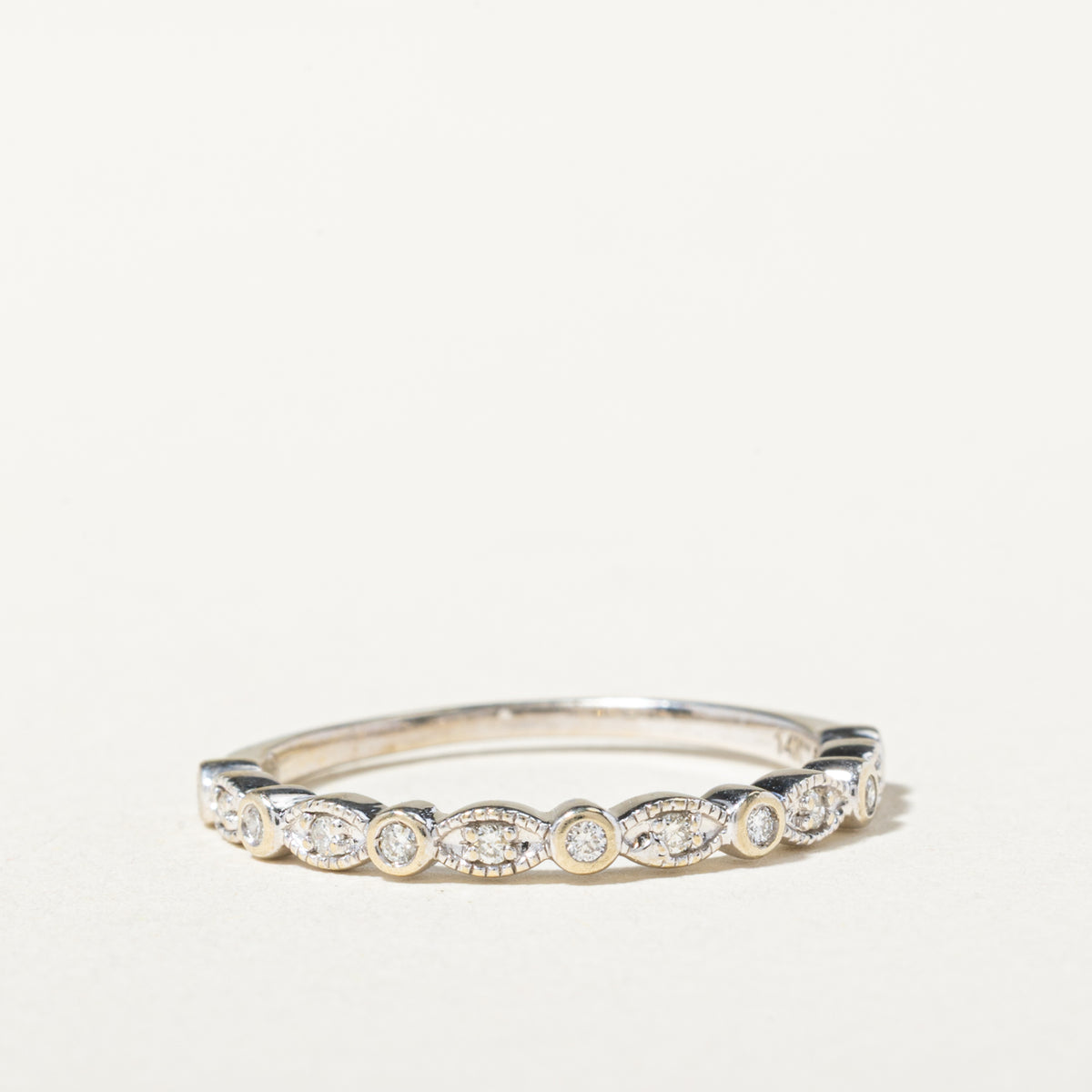 14k Semi Eternity Diamond Marquise Patterned Band | 1.50mm | SZ 6