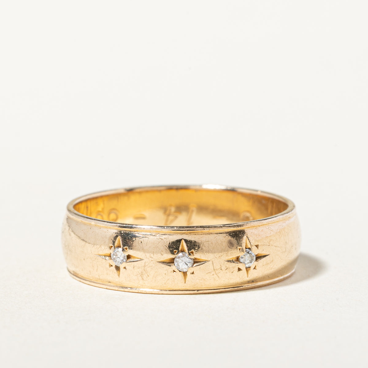 Three Stone Star Set Diamond Band | 5.50mm | SZ 8.5