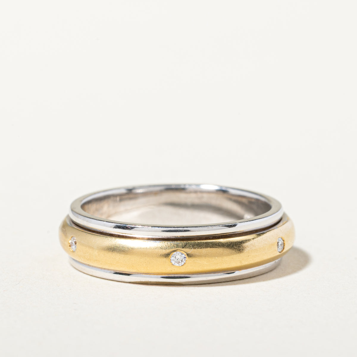 18k Two Tone Flush Set Eternity Diamond Band | 5.00mm | SZ 5