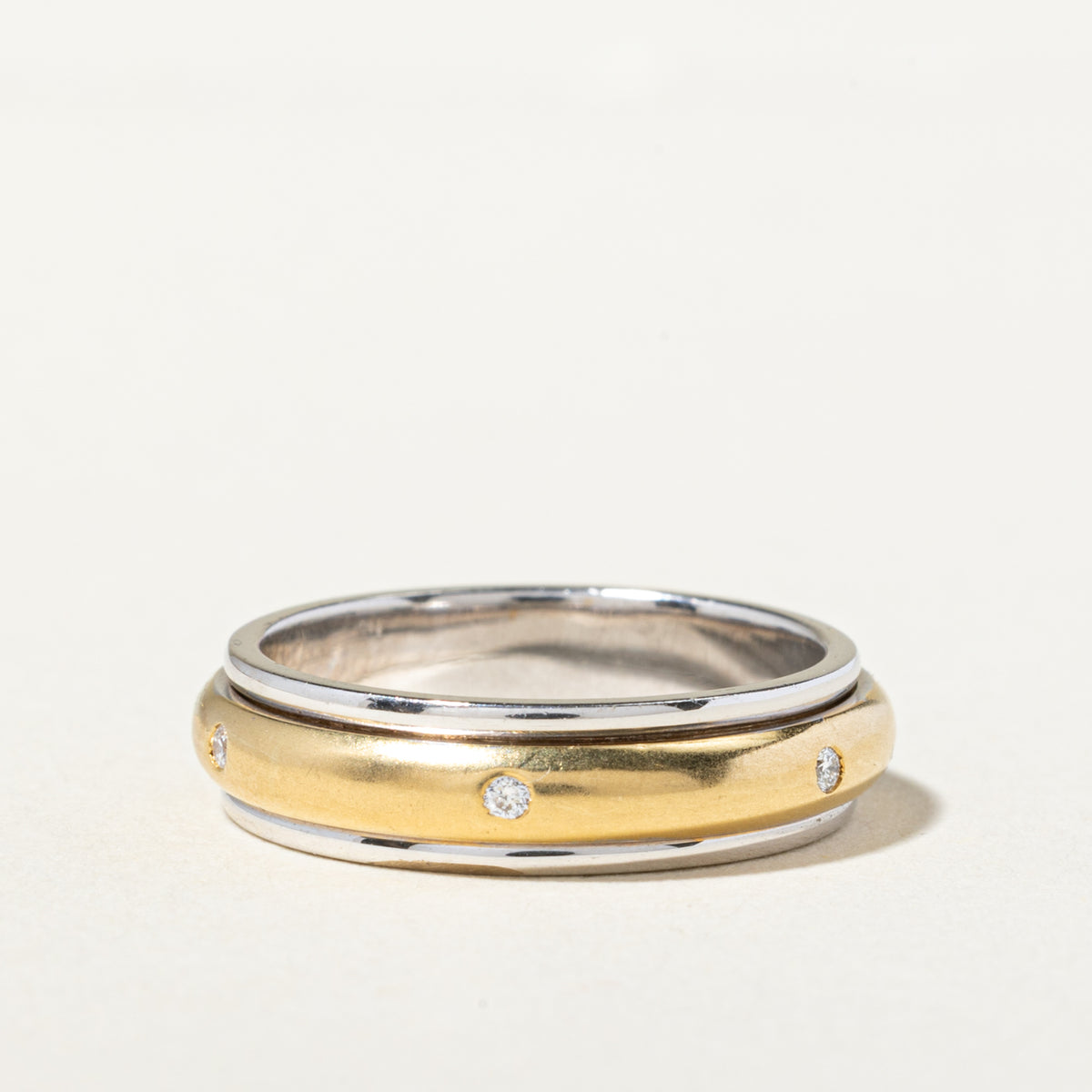 18k Two Tone Flush Set Eternity Diamond Band | 5.00mm | SZ 5