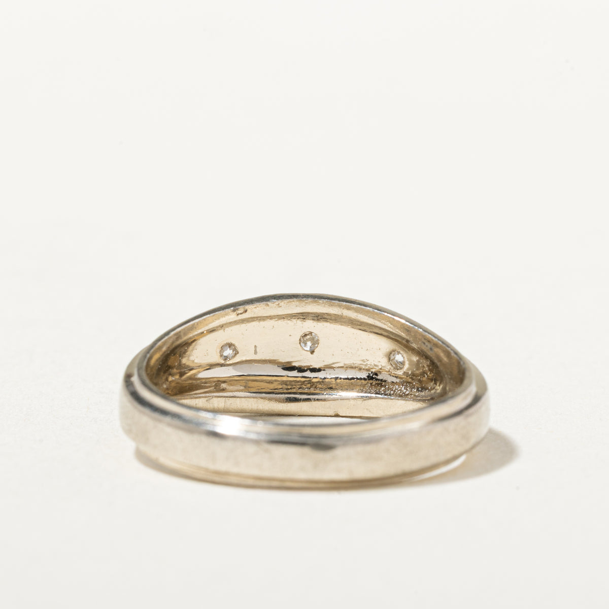10k Star Set Three Stone Diamond Band | 6.00mm | SZ 6