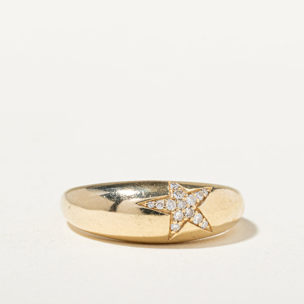 'Mejuri' 14k Pave Set Diamond Star Dome Ring | SZ 6