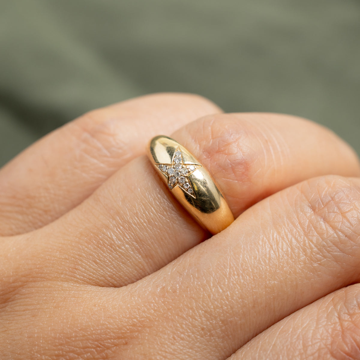 'Mejuri' 14k Pave Set Diamond Star Dome Ring | SZ 6