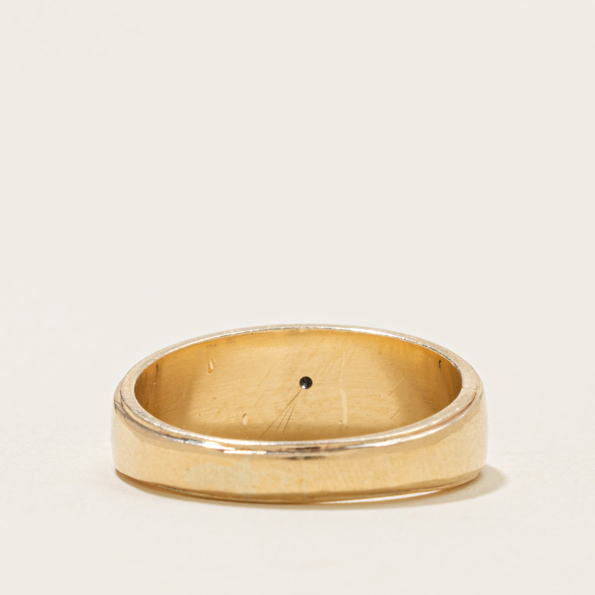 14k Star Set Diamond Grooved Band | 6.75mm | SZ 7