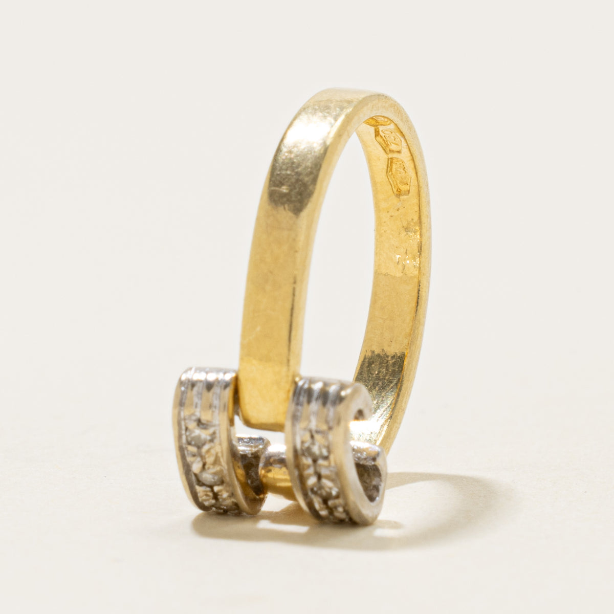 'Unoaerre' Multi Row Diamond Geometric Ring | SZ 4.75